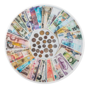 Foreign currency ceramic knob