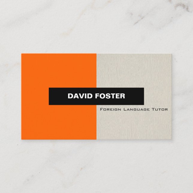 Foreign Language Tutor - Simple Elegant Stylish Business Card (Front)