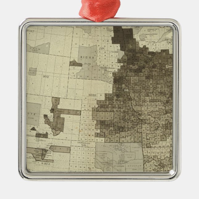 Foreign population by counties metal tree decoration (Front)