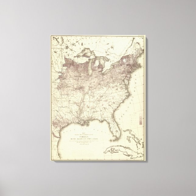 Foreign Population Proportion 1870 Canvas Print (Front)