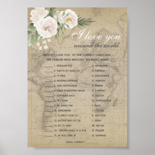 Foreign Words  Bridal Shower game  Poster