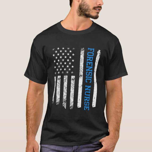 Forensic Nurse Usa American Flag Nurse Correctiona T-Shirt (Front)