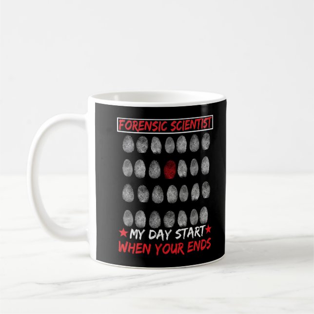 Forensic Science Fingerprint DNA Detective Coffee Mug (Left)