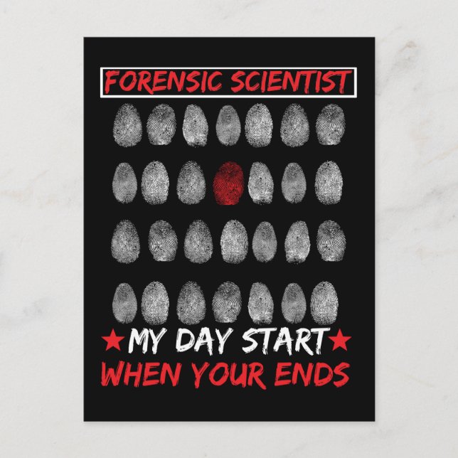 Forensic Science Fingerprint DNA Detective Postcard (Front)