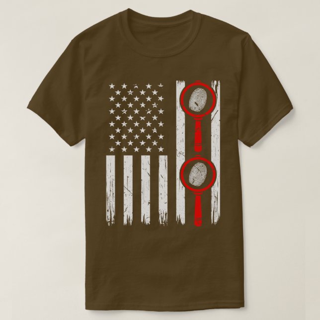 Forensic Science USA Flag Forensic Scientist T-Shirt (Design Front)
