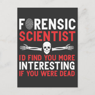 Forensic Scientist Interviewer Death Skull Bones Postcard