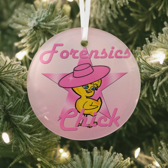 Forensics Chick #8 Glass Tree Decoration (Insitu)
