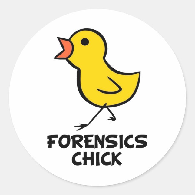 Forensics Chick Classic Round Sticker (Front)