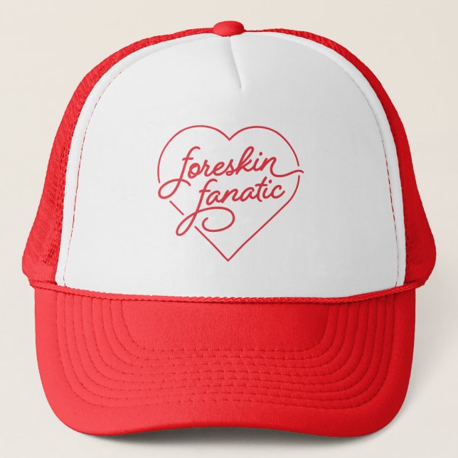 Foreskin Fanatic Hat — Red (Front)