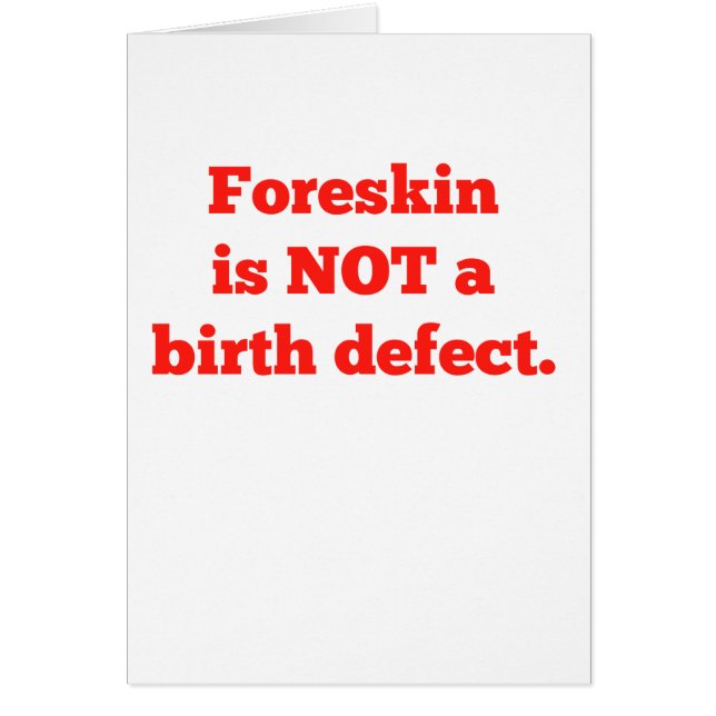Foreskin Is Not A Birth Defect - Red (Front)