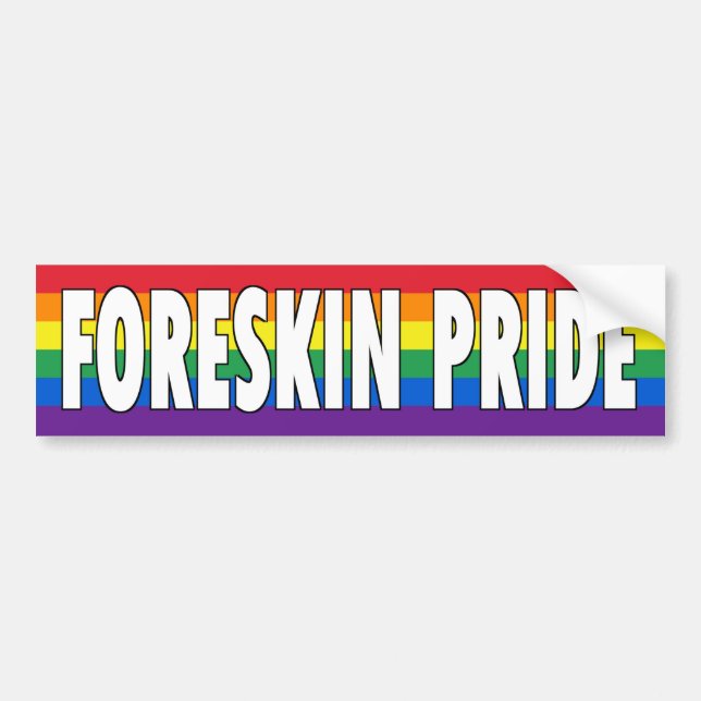 Foreskin Pride (6-colour) Bumper Sticker (Front)