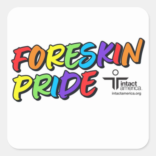 Foreskin Pride — Sticker — White (Front)