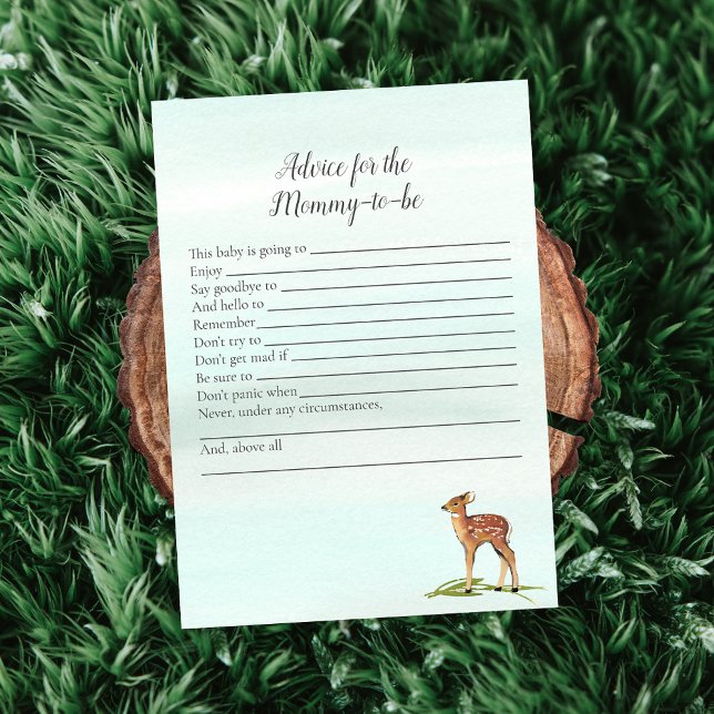 Forest Adventure Advice For Mummy Deers Baby Game Invitation (Creator Uploaded)