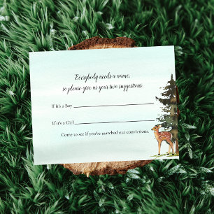 Forest Adventure Baby Name Guess Deers Game Invitation