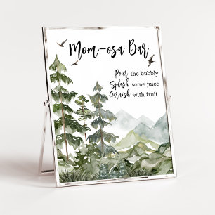 Forest Adventure Baby Shower Mom Osa Bar Poster