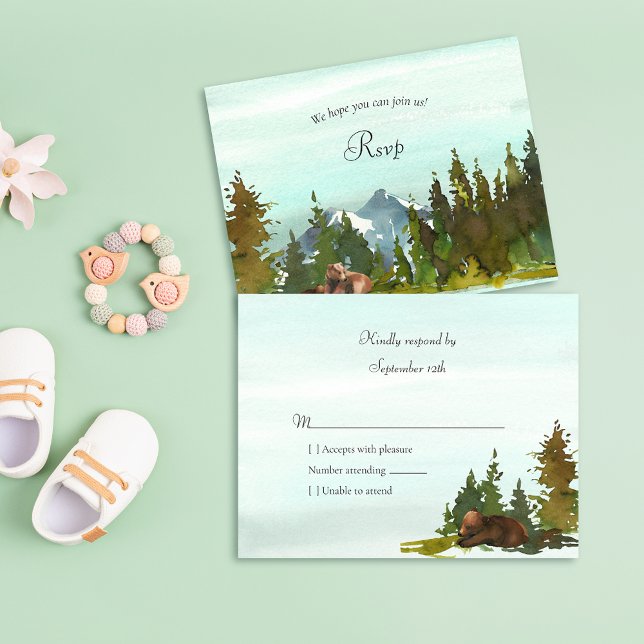Forest Adventure Bear Baby Shower RSVP (Creator Uploaded)