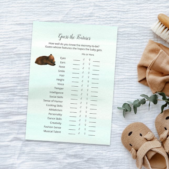 Forest Adventure Bears Guess Features Game Card (Creator Uploaded)