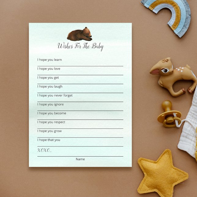Forest Adventure Bears Wishes For Baby Card (Creator Uploaded)