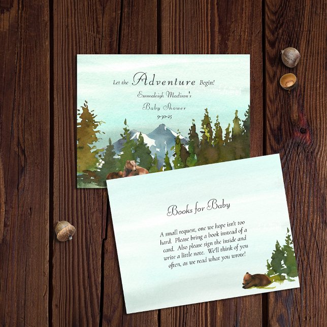Forest Adventure Books For Baby Brown Bears Invitation (Creator Uploaded)