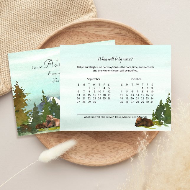 Forest Adventure Guess When Baby Arrives Game Card (Creator Uploaded)