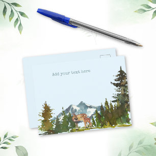Forest Adventure Rustic Deers Postcard