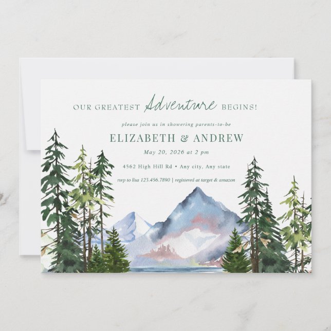 Forest Adventure | Trees Baby Shower Invitation (Front)