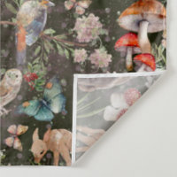 Forest adventure watercolor animals and mushrooms