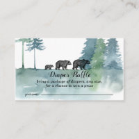 Forest Adventure Watercolor Bears Diaper Raffle En