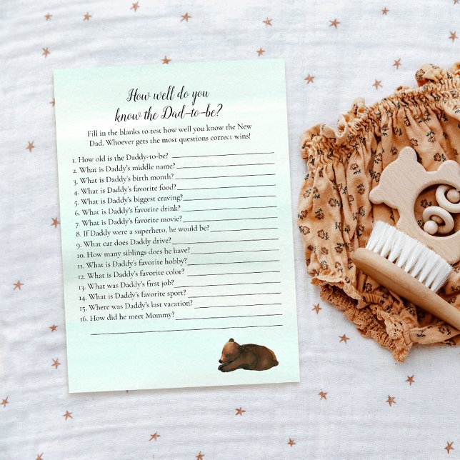 Forest Adventure Who Knows Dad Best Bears Game Invitation (Creator Uploaded)