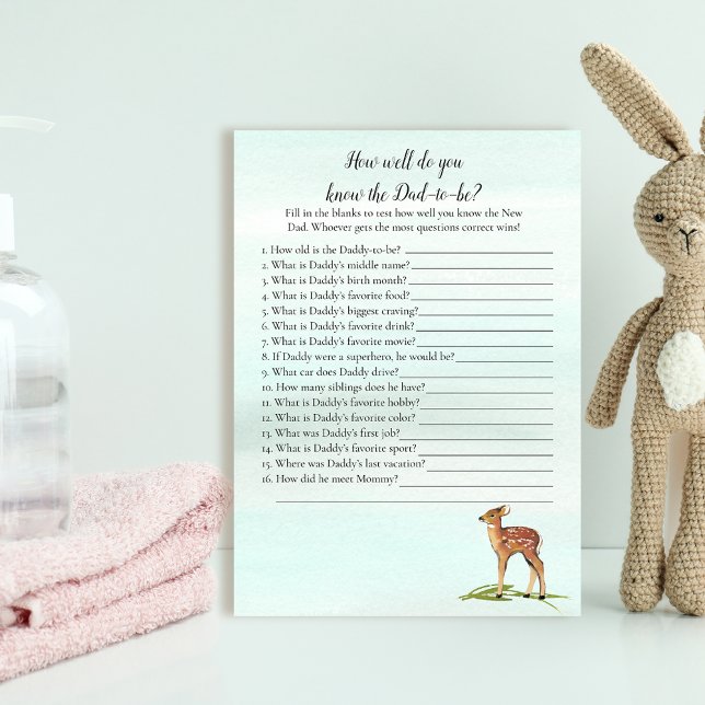 Forest Adventure Who Knows Daddy Best Deers Game Invitation (Creator Uploaded)