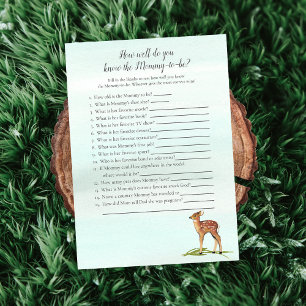 Forest Adventure Who Knows Mummy Best Deers Game Invitation