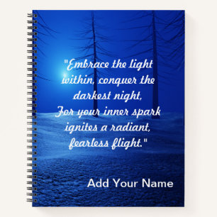 Forest Aesthetic Landscape Dark Blue motivational Notebook