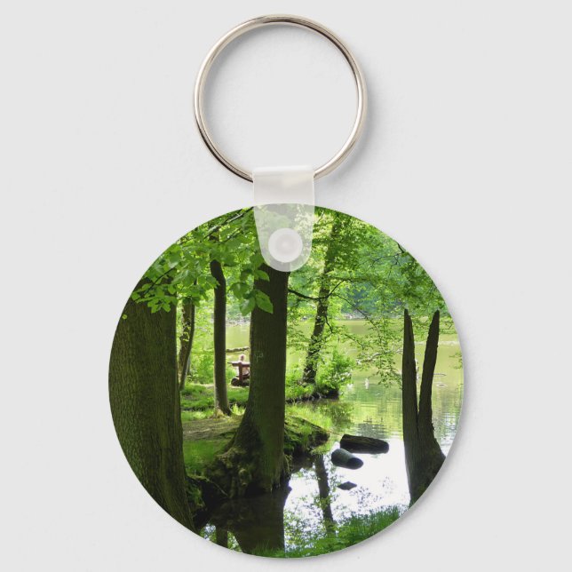 Forest and Creek scenery photo Key Ring (Front)