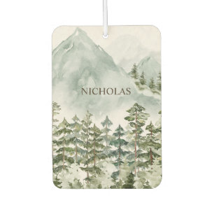 Forest and Mountain Nature Watercolor Car Air Freshener