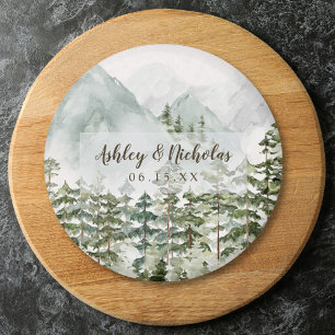Forest and Mountain Nature Watercolor Magnet