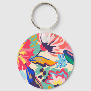 Forest and roses key ring