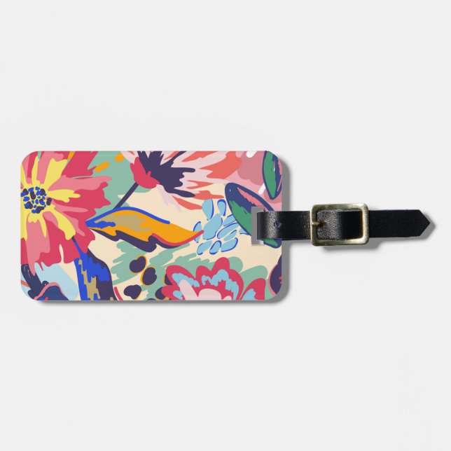 Forest and roses luggage tag (Front Horizontal)