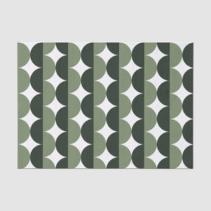 Forest and Sage Green Mid Century Modern Wavy Tissue Paper