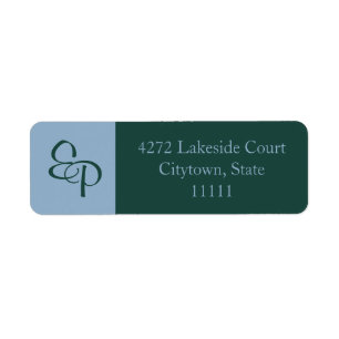 Forest and Slate Couple Monogram Label