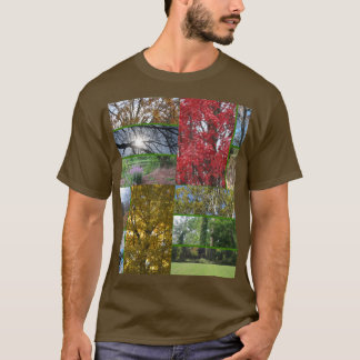 Forest and Trees Collage on Brown T-Shirt