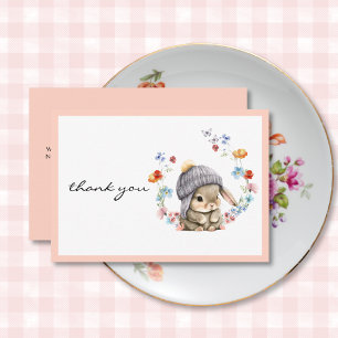 Forest Animal First Birthday Thank You Card
