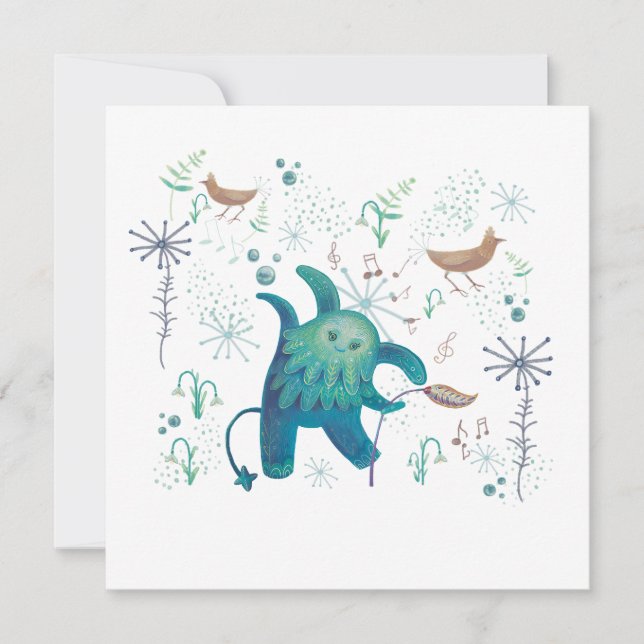 forest animal flat  card (Front)