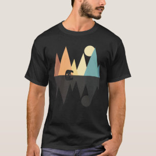 Forest Animal Grizzly Bear Nature Mountains Retro  T-Shirt