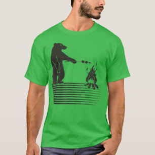 Forest Animal Ironic Bear Grilling Nature  T-Shirt