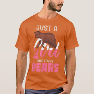 Forest Animal Lover Brown Bear Women Girls Bear  T-Shirt