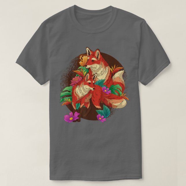 Forest Animal Lover Nature Flower Foes Floral Fo 1 T-Shirt (Design Front)