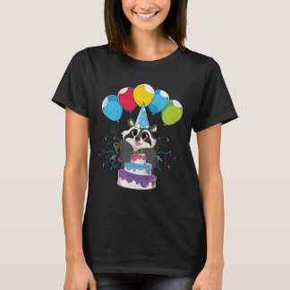 Forest Animal Lover Trash Panda Birthday Party Cut T-Shirt