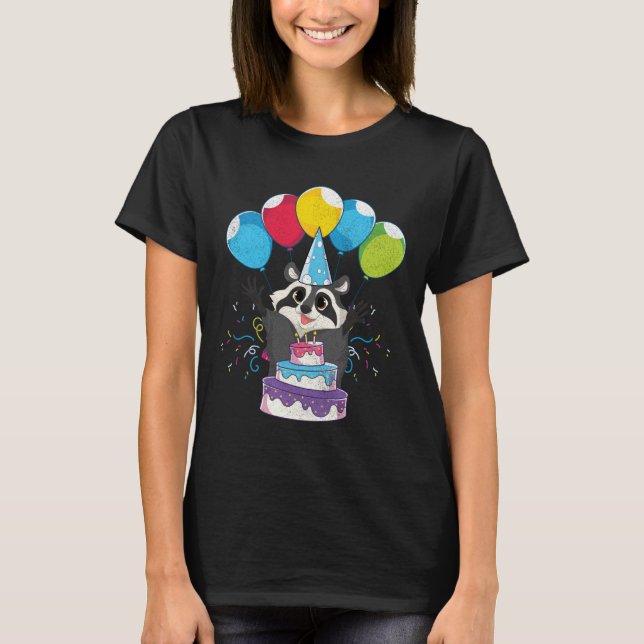 Forest Animal Lover Trash Panda Birthday Party Cut T-Shirt (Front)