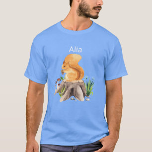 Forest animal squirrel with name Alia gift T-Shirt