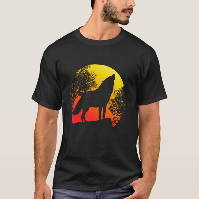 Forest Animal  Sunset Wolf  1 T-Shirt (Front)